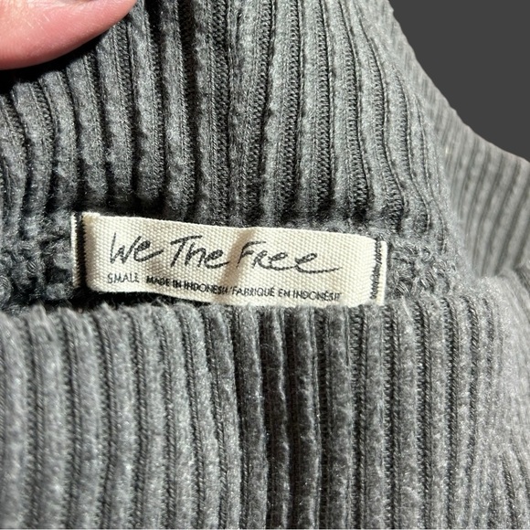 We The Free Small Womens Cozy Soft Texture Knit Mock Neck Pullover Black Gray - Picture 6 of 11